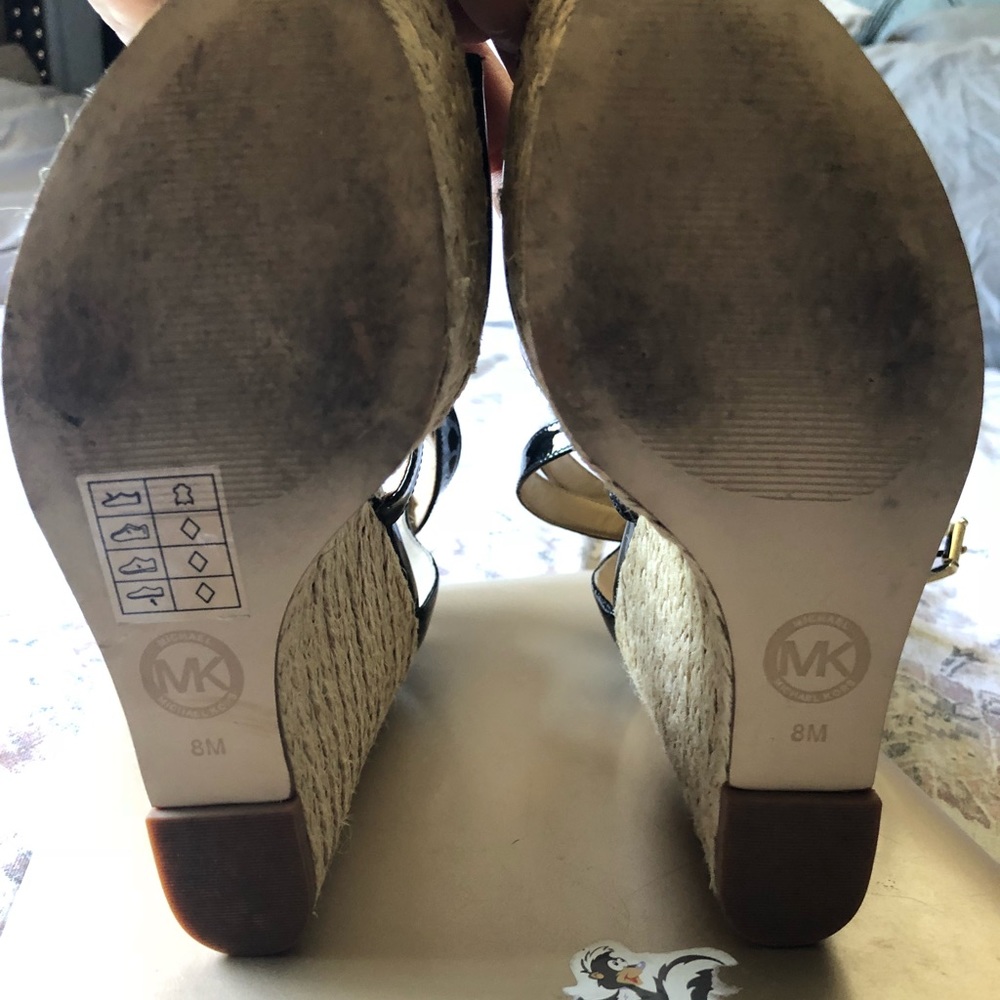 Michael Kors Black Patent Wedges - Picture 2 of 8
